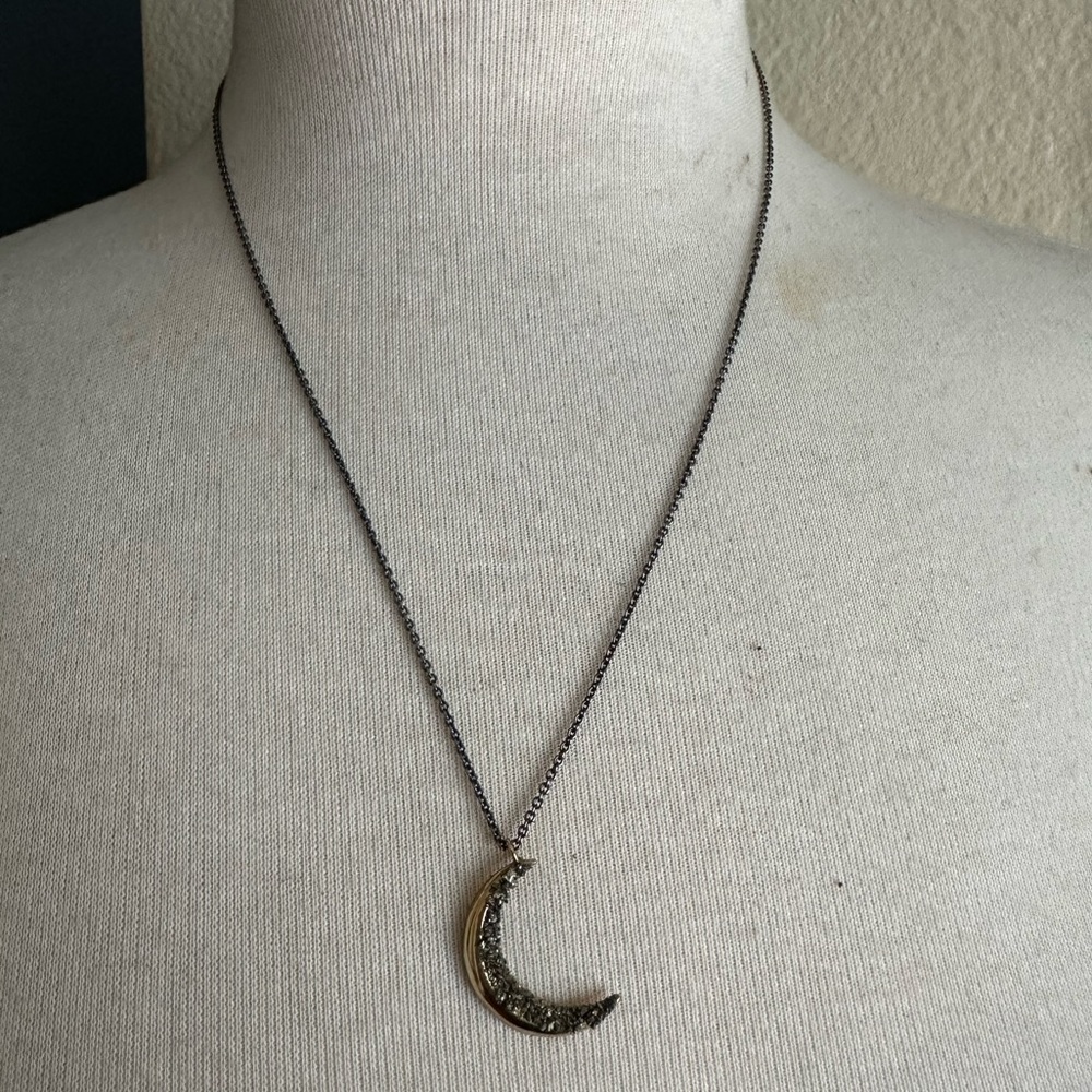 Crescent Moon Sterling Silver Necklace